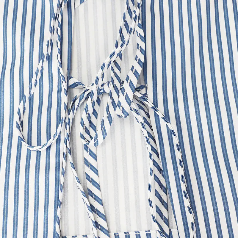 Summer Women Tank Pants Beach Style Suit Streetwear Fashion Striped Lace-up Tank Casual Slim Shorts 2 Piece Lady Sexy Partywear